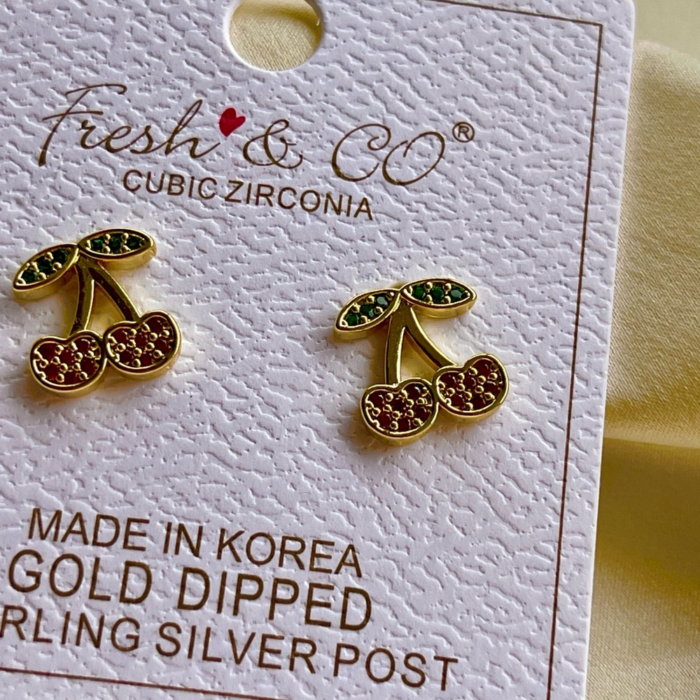 Cherry Gold Dipped Earrings
